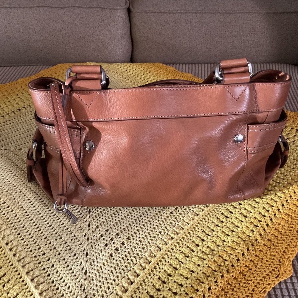 Authentic Fossil Leather Key Handbag